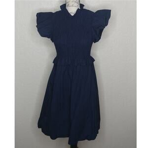 SundayUp Ruffle Accent Blue‎ Dress Size L